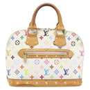 LOUIS VUITTON Monogram Multicolor Alma Hand Bag White M92647 LV Auth 202591V-2