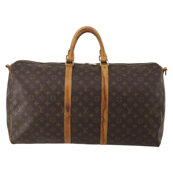LOUIS VUITTON Monogram Keepall Bandouliere 55 Boston Bag M41414 LV Auth 202594