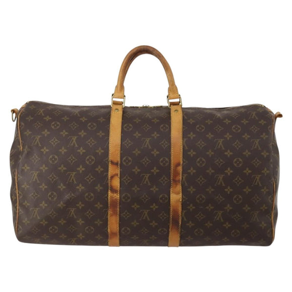 LOUIS VUITTON Monogram Keepall Bandouliere 55 Boston Bag M41414 LV Auth 202594