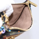 LOUIS VUITTON Monogram Multicolor Pochette MM Purse Black M60031 LV Auth 202597V-19