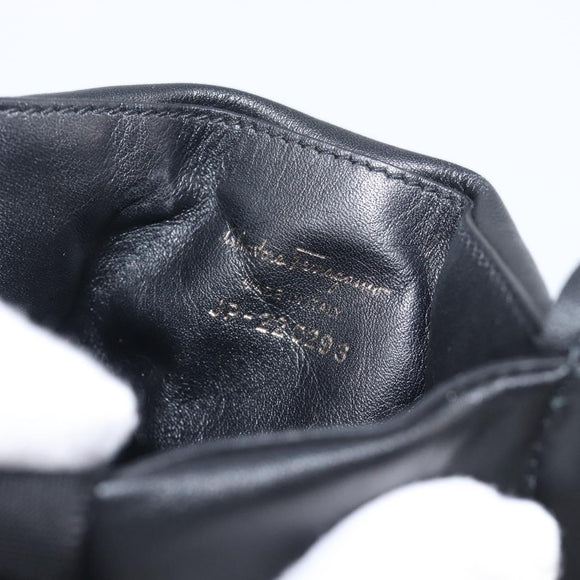 Salvatore Ferragamo Vala Shoulder Pouch Leather Black Auth 202598V