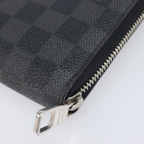 LOUIS VUITTON Damier Grafitte Zippy Organizer Long Wallet N63077 LV Auth 202603