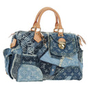 LOUIS VUITTON Monogram Denim Patchwork Speedy 30 Bag Blue M95380 Auth 202605SM-1