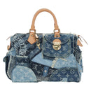 LOUIS VUITTON Monogram Denim Patchwork Speedy 30 Bag Blue M95380 Auth 202605SM-2