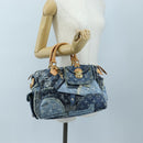 LOUIS VUITTON Monogram Denim Patchwork Speedy 30 Bag Blue M95380 Auth 202605SM-33