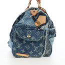 LOUIS VUITTON Monogram Denim Patchwork Speedy 30 Bag Blue M95380 Auth 202605SM-4
