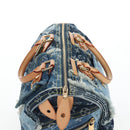 LOUIS VUITTON Monogram Denim Patchwork Speedy 30 Bag Blue M95380 Auth 202605SM-6