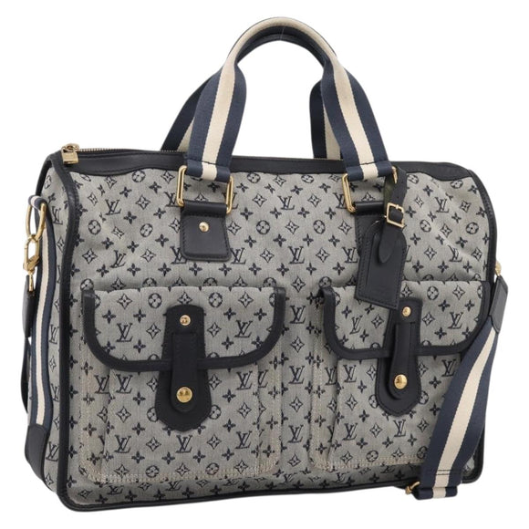 LOUIS VUITTON Monogram Mini Sac Mary Kate 48h Hand Bag Blue M42341 Auth 202608V