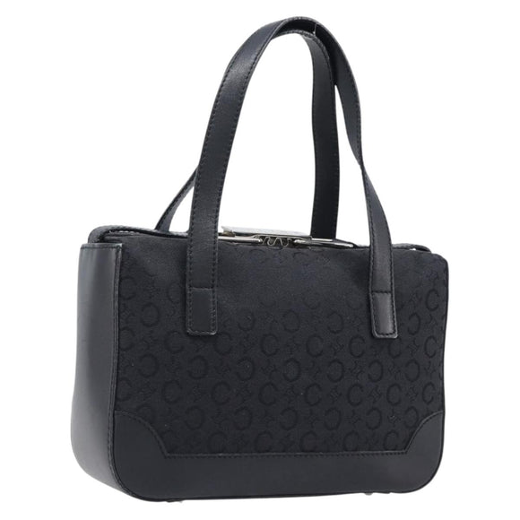CELINE C Macadam Hand Bag Canvas Black Silver Auth 202613A