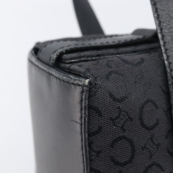 CELINE C Macadam Hand Bag Canvas Black Silver Auth 202613A