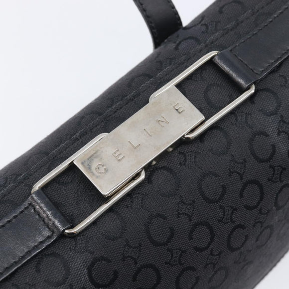 CELINE C Macadam Hand Bag Canvas Black Silver Auth 202613A