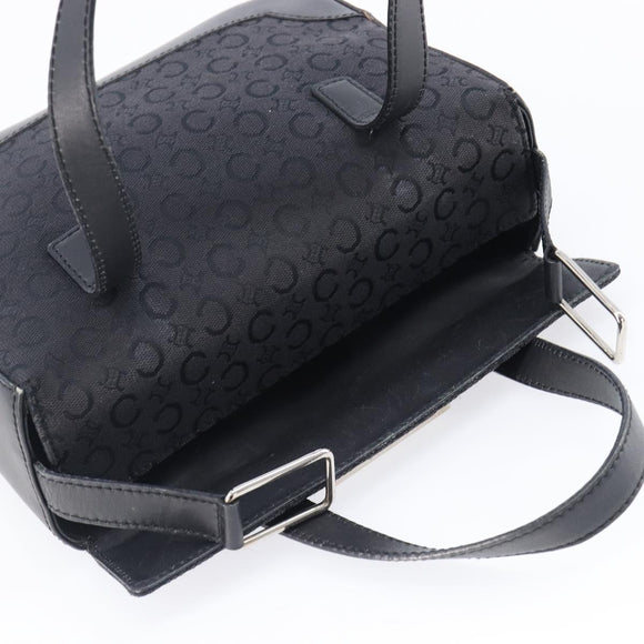 CELINE C Macadam Hand Bag Canvas Black Silver Auth 202613A