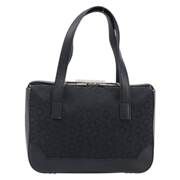 CELINE C Macadam Hand Bag Canvas Black Silver Auth 202613A