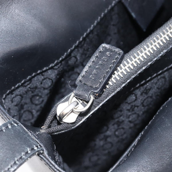 CELINE C Macadam Hand Bag Canvas Black Silver Auth 202613A