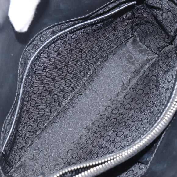 CELINE C Macadam Hand Bag Canvas Black Silver Auth 202613A