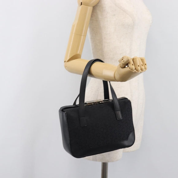 CELINE C Macadam Hand Bag Canvas Black Silver Auth 202613A