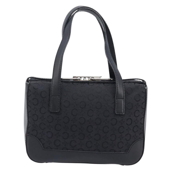 CELINE C Macadam Hand Bag Canvas Black Silver Auth 202613A