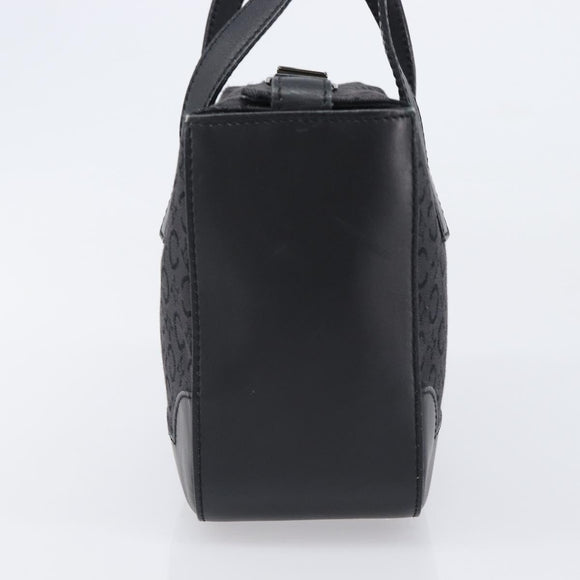CELINE C Macadam Hand Bag Canvas Black Silver Auth 202613A