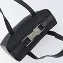 CELINE C Macadam Hand Bag Canvas Black Silver Auth 202613A-6