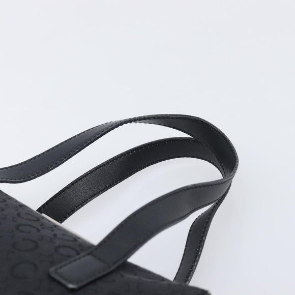 CELINE C Macadam Hand Bag Canvas Black Silver Auth 202613A