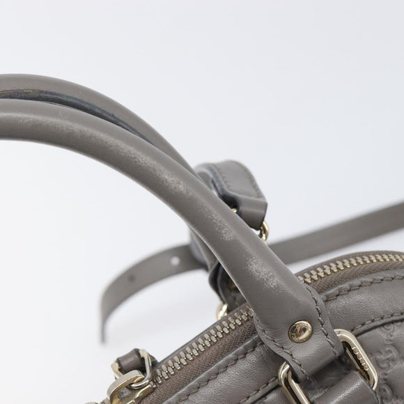 GUCCI Micro GuccissimaGG Hand Bag Leather Outlet 2way Gray 449654 Auth 202614V