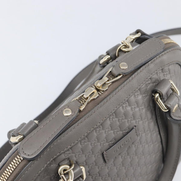 GUCCI Micro GuccissimaGG Hand Bag Leather Outlet 2way Gray 449654 Auth 202614V