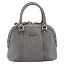 GUCCI Micro GuccissimaGG Hand Bag Leather Outlet 2way Gray 449654 Auth 202614V-13