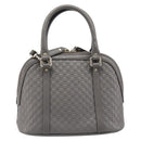 GUCCI Micro GuccissimaGG Hand Bag Leather Outlet 2way Gray 449654 Auth 202614V-2