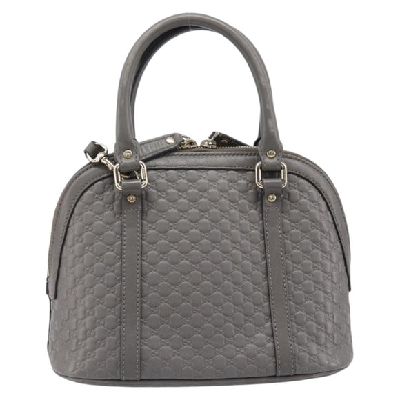 GUCCI Micro GuccissimaGG Hand Bag Leather Outlet 2way Gray 449654 Auth 202614V