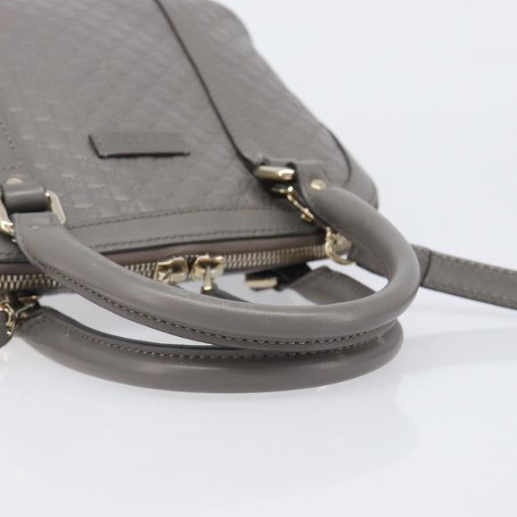 GUCCI Micro GuccissimaGG Hand Bag Leather Outlet 2way Gray 449654 Auth 202614V
