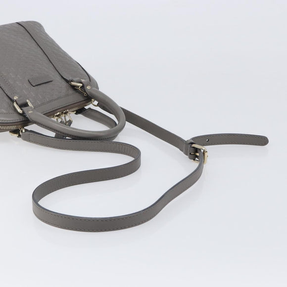 GUCCI Micro GuccissimaGG Hand Bag Leather Outlet 2way Gray 449654 Auth 202614V