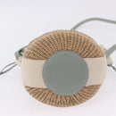 Chloe Mifuko Woody Small Basket Bag Raffia 2way Beige Silver Auth 202617V-11