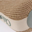 Chloe Mifuko Woody Small Basket Bag Raffia 2way Beige Silver Auth 202617V-12