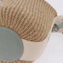 Chloe Mifuko Woody Small Basket Bag Raffia 2way Beige Silver Auth 202617V-13
