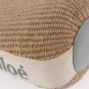 Chloe Mifuko Woody Small Basket Bag Raffia 2way Beige Silver Auth 202617V-14
