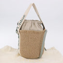 Chloe Mifuko Woody Small Basket Bag Raffia 2way Beige Silver Auth 202617V-25