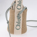 Chloe Mifuko Woody Small Basket Bag Raffia 2way Beige Silver Auth 202617V-5