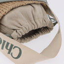 Chloe Mifuko Woody Small Basket Bag Raffia 2way Beige Silver Auth 202617V-6