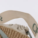 Chloe Mifuko Woody Small Basket Bag Raffia 2way Beige Silver Auth 202617V-8