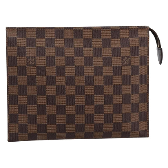 LOUIS VUITTON Damier Ebene Poche Toilette 26 Pouch N47543 LV Auth 202619A