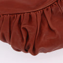Christian Dior Shoulder Bag Leather Brown Gold Tone Auth 202621V-13