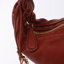 Christian Dior Shoulder Bag Leather Brown Gold Tone Auth 202621V-15