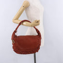 Christian Dior Shoulder Bag Leather Brown Gold Tone Auth 202621V-24