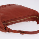 Christian Dior Shoulder Bag Leather Brown Gold Tone Auth 202621V-6