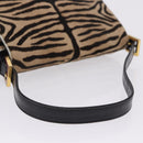 FENDI Mamma Baguette Shoulder Bag Harako leather Brown Gold Auth 202625SAM-14