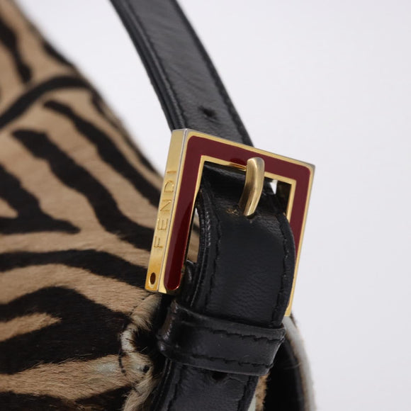 FENDI Mamma Baguette Shoulder Bag Harako leather Brown Gold Auth 202625SAM