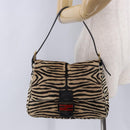 FENDI Mamma Baguette Shoulder Bag Harako leather Brown Gold Auth 202625SAM-37