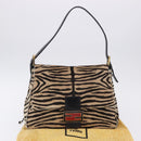 FENDI Mamma Baguette Shoulder Bag Harako leather Brown Gold Auth 202625SAM-38