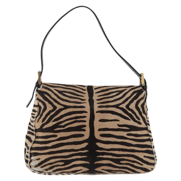 FENDI Mamma Baguette Shoulder Bag Harako leather Brown Gold Auth 202625SAM