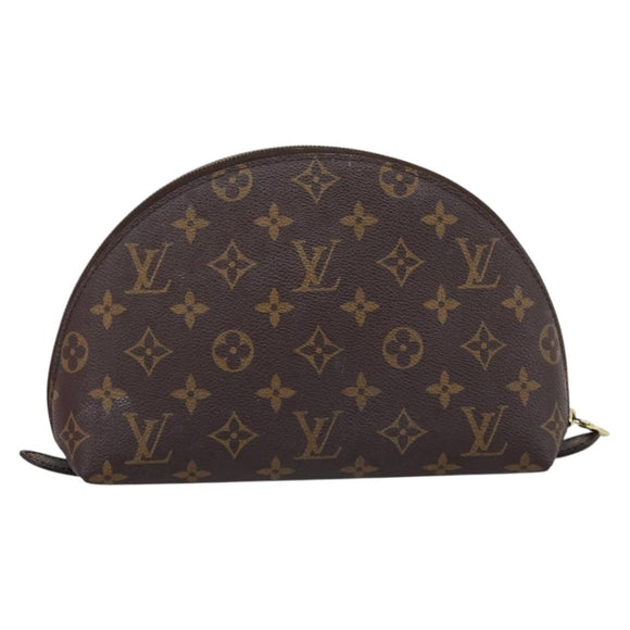 LOUIS VUITTON Monogram Trousse Demi Ronde Cosmetic Pouch M47520 LV Auth 202626